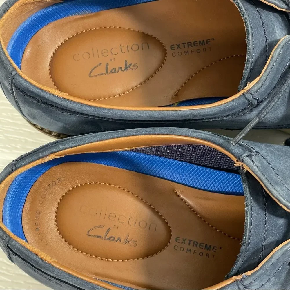 Clarks Bayhill Plain Blue Nubuck Leather‎ Oxfords Men’s Size US 11M / EU 44.5